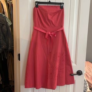 Beaded strapless Aline dress with beading accents